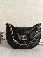 Chanel 19 Hobo Bag Black Lambskin Mixed Metal Hardware Size 30 x 21 x 7.5cm - 1