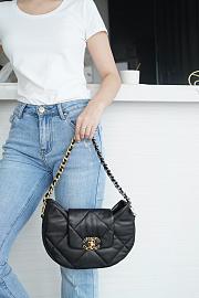 Chanel 19 Hobo Bag Black Lambskin Mixed Metal Hardware Size 30 x 21 x 7.5cm - 4