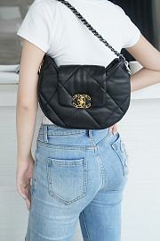 Chanel 19 Hobo Bag Black Lambskin Mixed Metal Hardware Size 30 x 21 x 7.5cm - 2