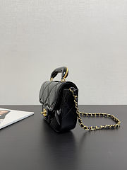 CHANEL Mini Flap Bag With Handle Metallic Mirror Calfskin & Gold Metal Black - 6
