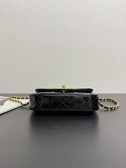 CHANEL Mini Flap Bag With Handle Metallic Mirror Calfskin & Gold Metal Black - 5