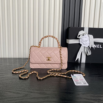 Chanel Grained Shiny Calfskin & Gold-Tone Metal Light Pink