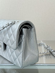 Chanel Medium Classic Flap Bag Silver holographic caviar Leather  - 2