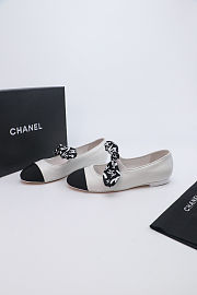 Chanel Mary Janes in Lambskin Silk and Grosgrain - 3