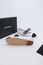 Chanel Mary Janes in Lambskin Silk and Grosgrain - 4
