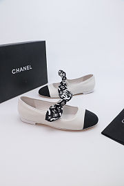 Chanel Mary Janes in Lambskin Silk and Grosgrain - 5