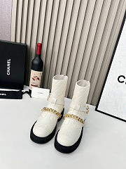 Chanel Boots Winter Platform Womens Leather Whiet & Black - 5