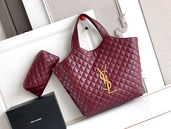 YSL ICARE in quilted lambskin in Red Size 27 x 13 x 8cm
