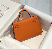 HERMES Mini Kelly 20 Sellier Epsom Orange Gold Hardware Size 19cm  - 6