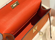 HERMES Mini Kelly 20 Sellier Epsom Orange Gold Hardware Size 19cm  - 3