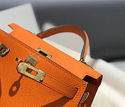 HERMES Mini Kelly 20 Sellier Epsom Orange Gold Hardware Size 19cm  - 4