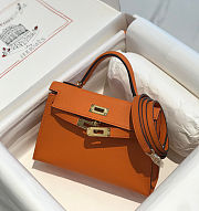 HERMES Mini Kelly 20 Sellier Epsom Orange Gold Hardware Size 19cm  - 2