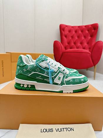 Louis Vuitton Trainer Green Monogram Textile