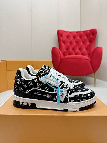 Louis Vuitton Trainer Black Monogram Textile Men's - 1ABFTE