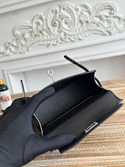  Hermès Kelly Mini Chèvre Chamkila Black Silver Buckle Size 19cm - 2