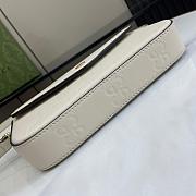 Gucci Bag Super Mini Shoulder Bag 21 In White Embossed Calfskin - 5