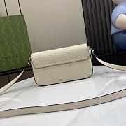 Gucci Bag Super Mini Shoulder Bag 21 In White Embossed Calfskin - 4