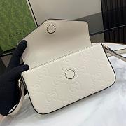 Gucci Bag Super Mini Shoulder Bag 21 In White Embossed Calfskin - 3