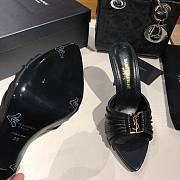 Babylone YSL Ruched Leather Mule Sandals - 3