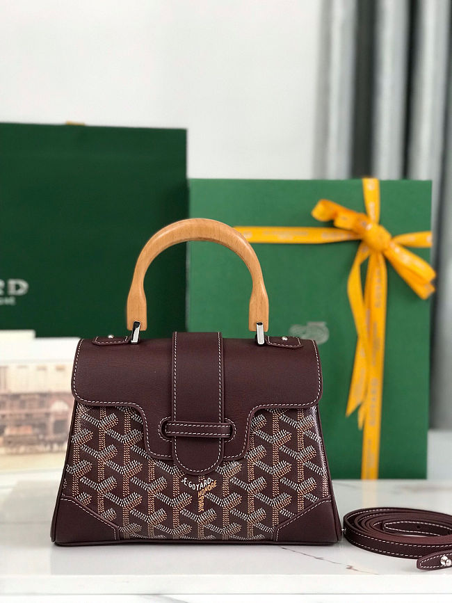 Goyard Mini Burgundy in Coated Canvas Size 20x14.5×9cm - 1