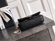 CHANEL Black Lambskin Quilted Nano Classic Double Flap Bag Charm Light Gold Hardware - 4