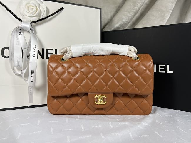 Chanel Lambskin Quilted Medium Double Flap Brown Size 25.5x14x7cm - 1