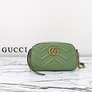 Gucci GG Marmont Leather Shoulder Bag Green Size 24x13x7cm - 1