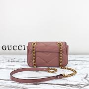 GUCCI GG Marmont Rose Beige Chevron Shoulder Bag Size 23x14x6cm - 6