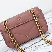 GUCCI GG Marmont Rose Beige Chevron Shoulder Bag Size 23x14x6cm - 3