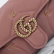 GUCCI GG Marmont Rose Beige Chevron Shoulder Bag Size 23x14x6cm - 2