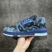 Louis Vuitton Trainer Blue Patchwork Monogram Denim - 1