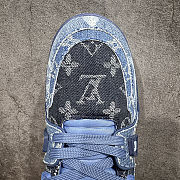 Louis Vuitton Trainer Blue Patchwork Monogram Denim - 4