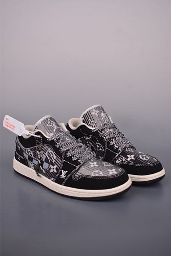 AJ1 Low × Louis Vuitton Black Monogram