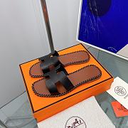Hermès Oran Sandals in Black Leather - 1