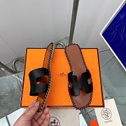 Hermès Oran Sandals in Black Leather - 3