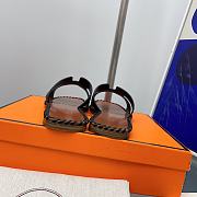 Hermès Oran Sandals in Black Leather - 4