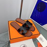 Hermès Oran Sandals in Black Leather - 6