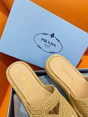 Prada Natural Crochet Platform Slides - 2