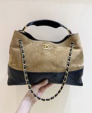 Chanel 25A Suede Color Block Hobo Size 24x36x14cm - 2