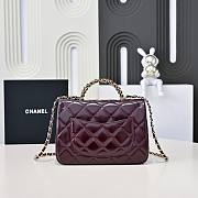 Chanel flap bag in burgundy with handle and chain Size 14x19x8.5cm - 5