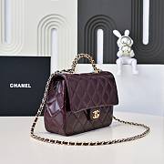 Chanel flap bag in burgundy with handle and chain Size 14x19x8.5cm - 2