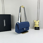 CHANEL Double Flap Medium Denim Shoulder Bag Size 25cm - 6