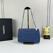 CHANEL Double Flap Medium Denim Shoulder Bag Size 25cm - 5