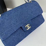 CHANEL Double Flap Medium Denim Shoulder Bag Size 25cm - 4