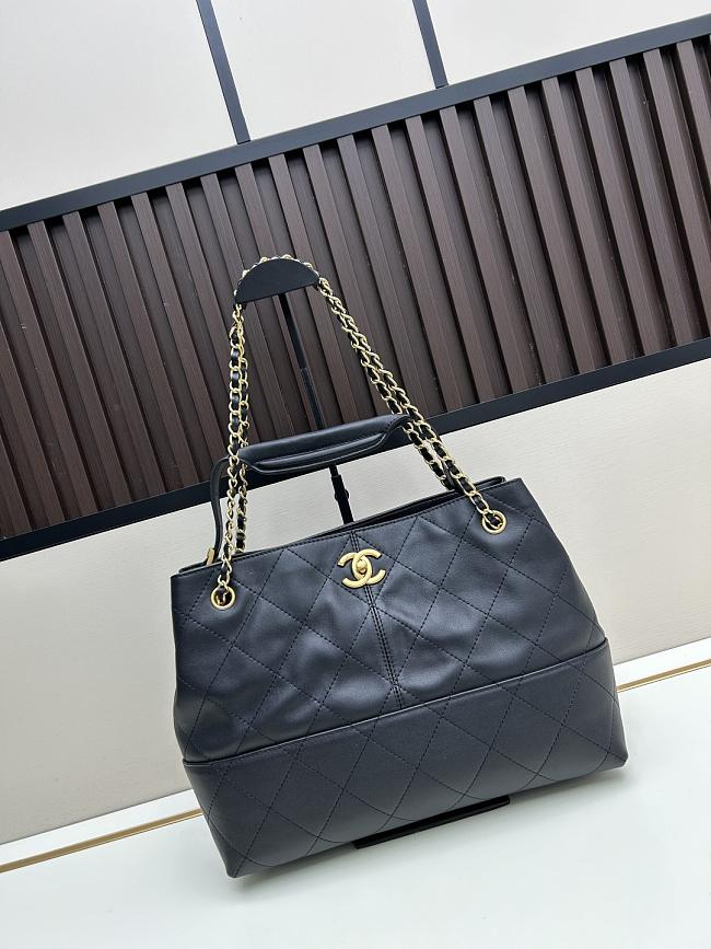 Chanel 25 Hobo Shopping Bag Small Tote Black Size 36×24x12cm - 1