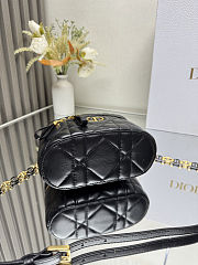 Dior Caro Mini Vanity Case Black Macrocannage Lambskin Size 16.5x8x9.5cm - 5
