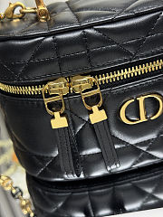Dior Caro Mini Vanity Case Black Macrocannage Lambskin Size 16.5x8x9.5cm - 3
