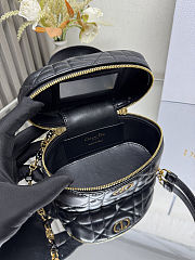 Dior Caro Mini Vanity Case Black Macrocannage Lambskin Size 16.5x8x9.5cm - 2