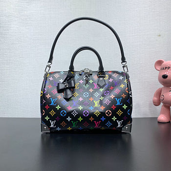 LV X TM Monogram Multicolor Speedy Soft 30 Black Size 21x17x30cm