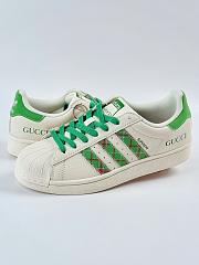  Adidas x Gucci Superstar sneaker in white & green - 1